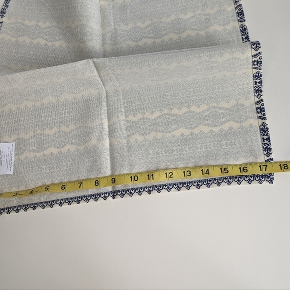 NWOT Set/ 6 Elrene Home Stripe Block Print Cotton Fabric Napkins Indigo, Natural - Picture 6 of 7